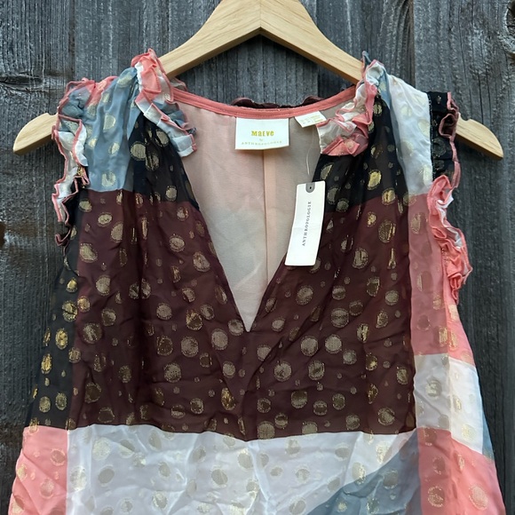 Anthropologie Maeve - Fantasia Metallic Clip Dot Top - Picture 5 of 11